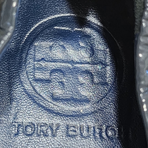 TORY BURCH Patent Leather Reva Ballet Flats - Blue/Gold- Size 7 - Picture 6 of 8